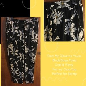 Black Daisy Ankle Pants
